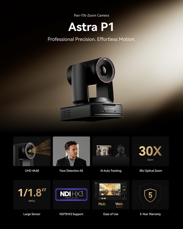 Astra P1 Pan-Tilt-Zoom Camera,Professional Precision. Effortless Motion.